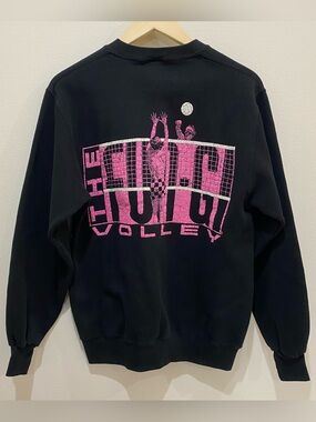 Vintage Jerzees 80s Crewneck Sweatshirt The Fun-Gi Volleyball Sz Large Black